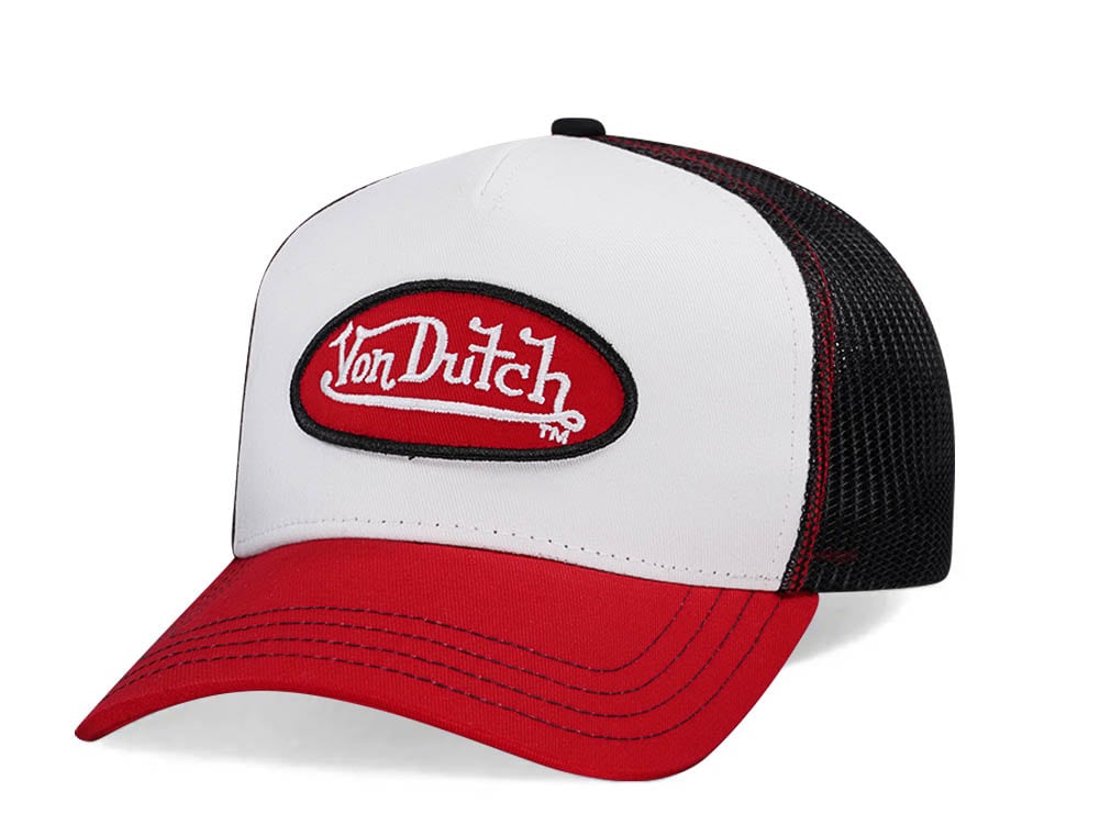 Von Dutch White Red Two Tone Edition Trucker Snapback Casquette