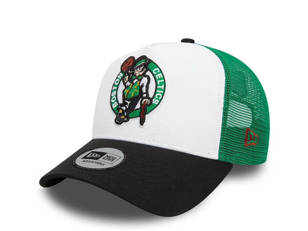 New Era Boston Celtics White 9Forty Trucker A Frame Snapback Casquette