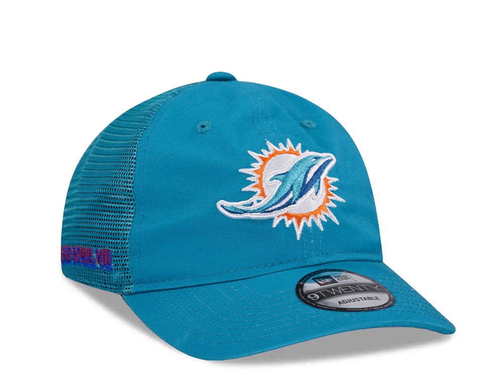 New Era Miami Dolphins Super Bowl VII Teal Trucker Edition 9Twenty Snapback Casquette