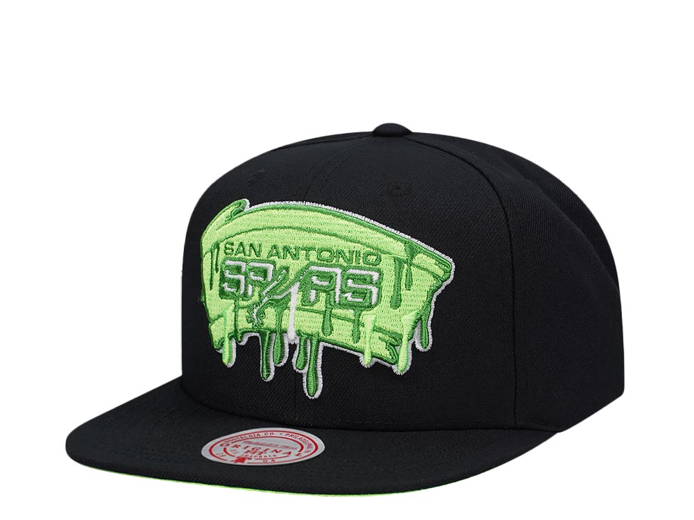 Mitchell & Ness San Antonio Spurs Slime Drip Hardwood Classic Snapback Casquette