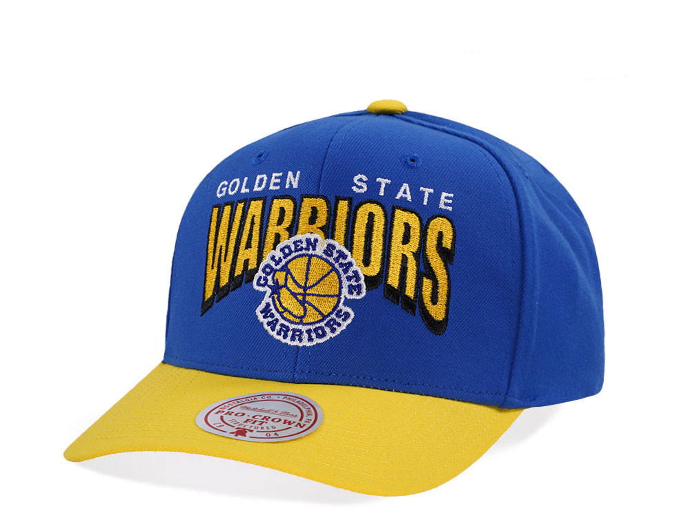 Mitchell & Ness Golden State Warriors Hardwood Classic Pro Crown Fit Blue Snapback Casquette