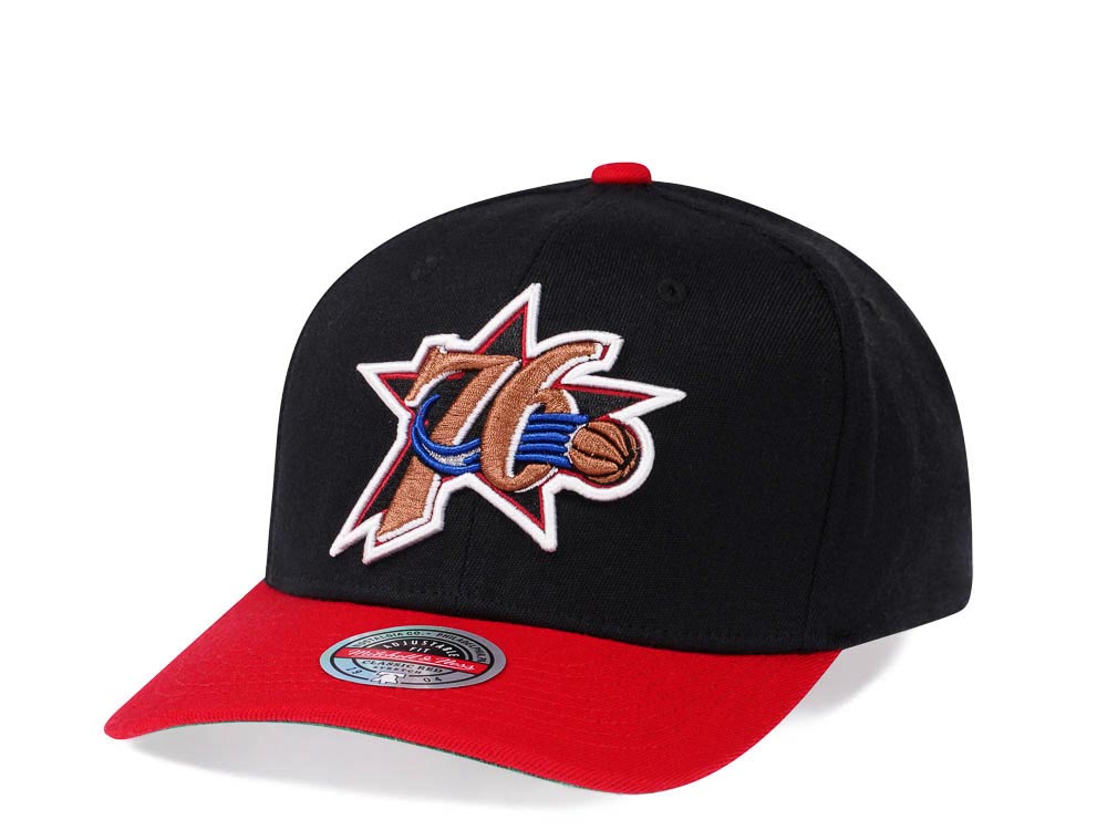 Mitchell & Ness Philadelphia 76ers Team Two Tone Red Line Solid Flex Snapback Casquette