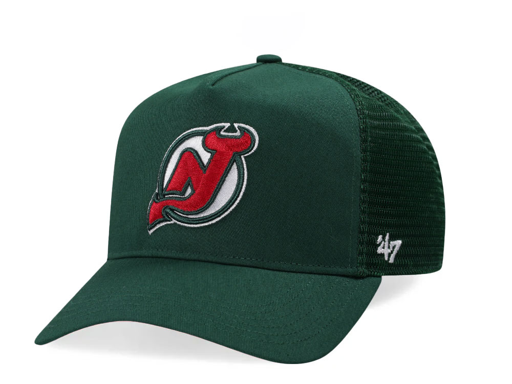 47Brand New Jersey Devils Dark Green Hitch Trucker Snapback Casquette