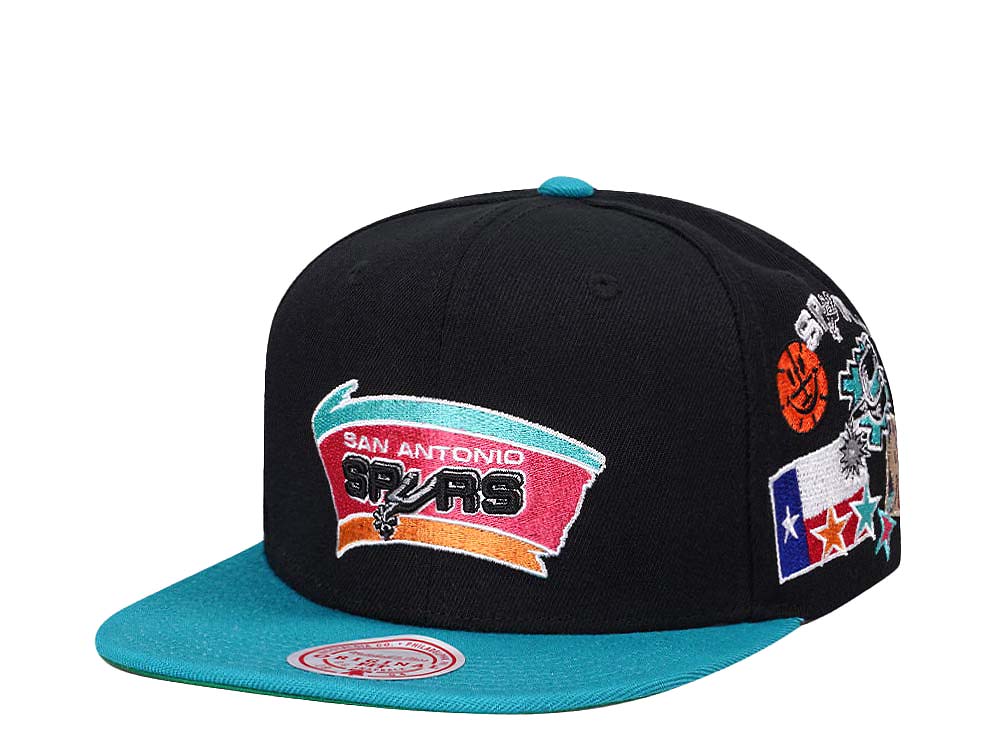 Mitchell & Ness San Antonio Spurs Patch Overload Hardwood Classic Snapback Casquette