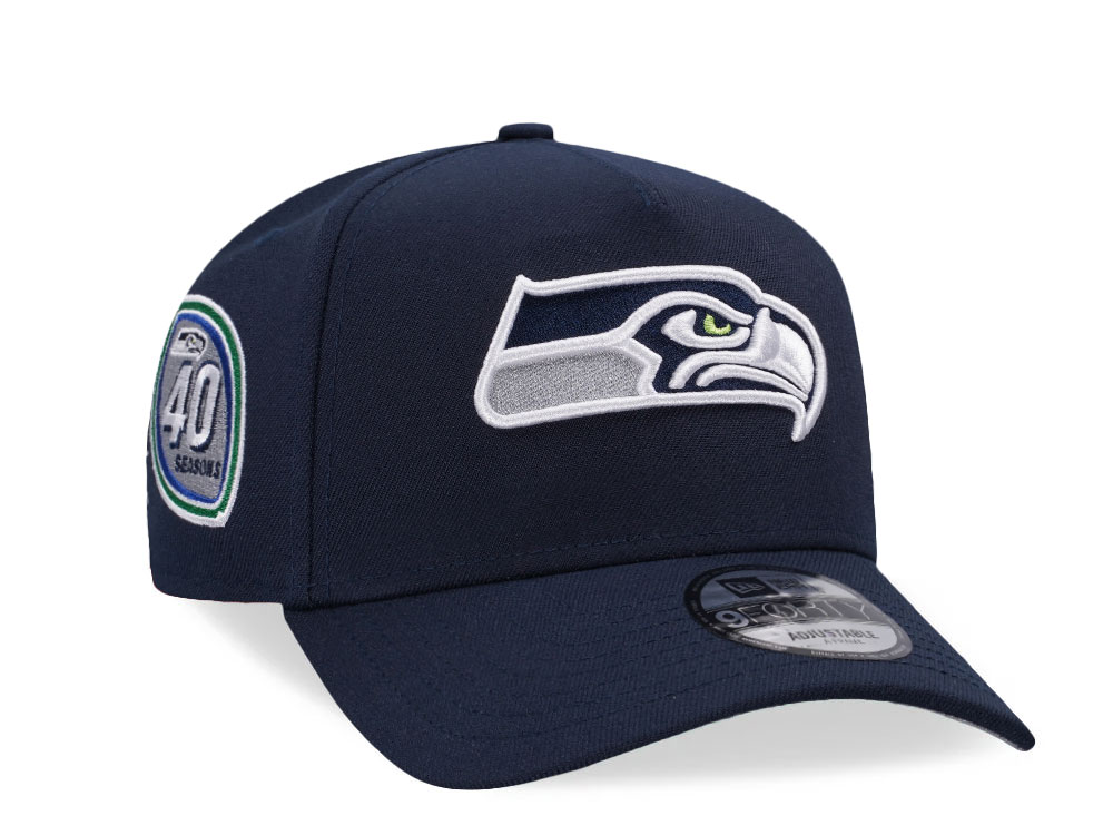 New Era Seattle Seahawks 40 Seasons Navy 9Forty A Frame Snapback Casquette