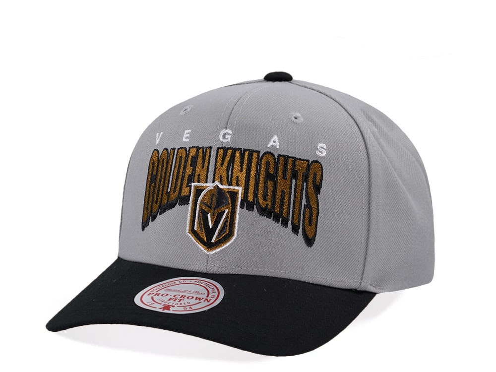 Mitchell & Ness Vegas Golden Knights Pro Crown Fit Gray Snapback Casquette