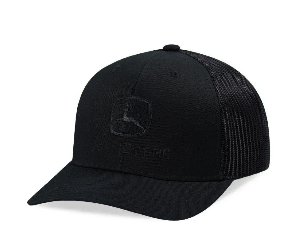 John Deere Black Mesh Trucker Snapback Casquette