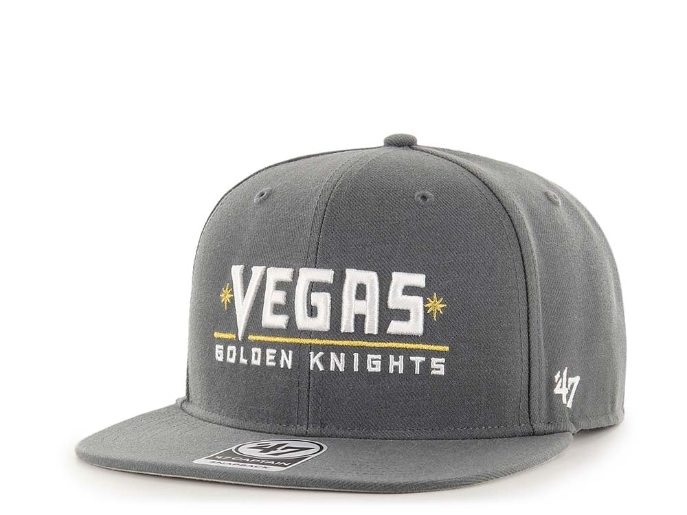 47Brand Vegas Golden Knights No Shot Charcoal Script Captain Snapback Casquette