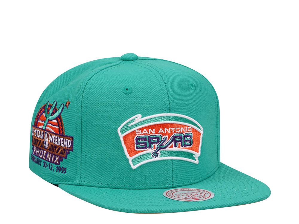 Mitchell & Ness San Antonio Spurs Desert Green Hardwood Classic All Star Weekend Snapback Casquette