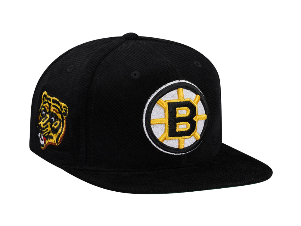 Mitchell & Ness Boston Bruins Black Cord Vintage Snapback Casquette