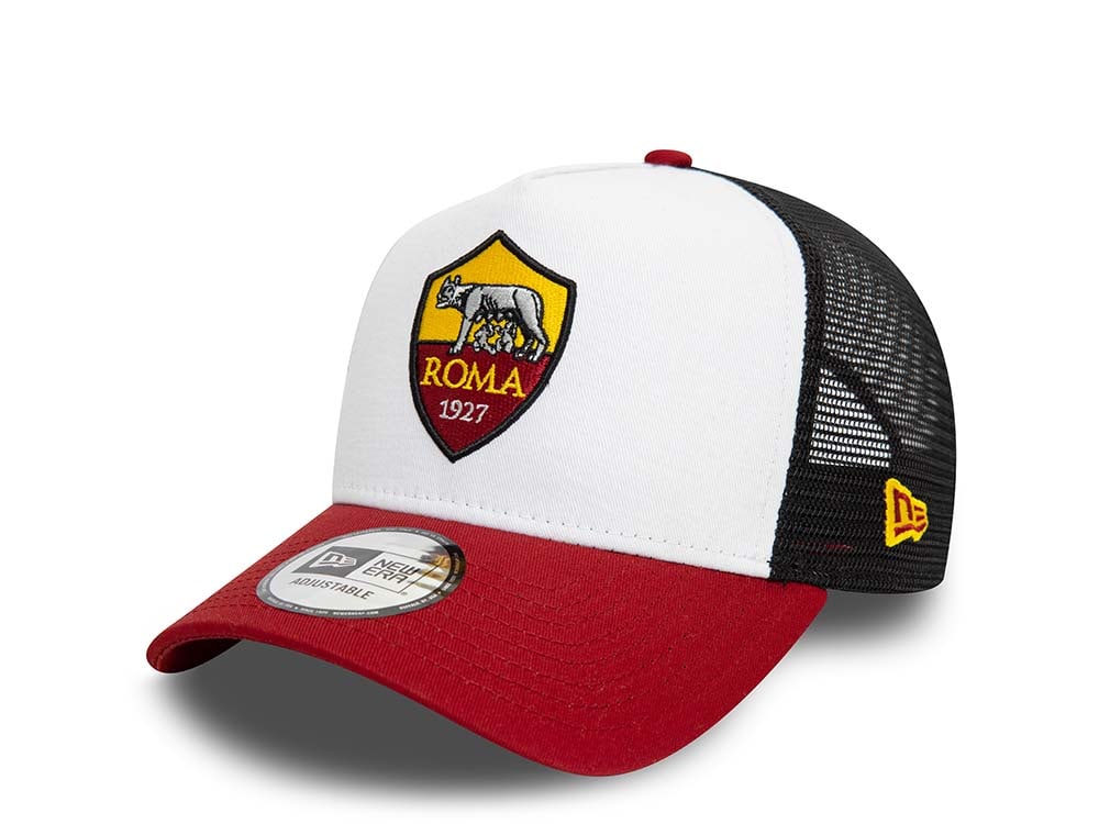 New Era AS Roma White Red A Frame Trucker Snapback Casquette