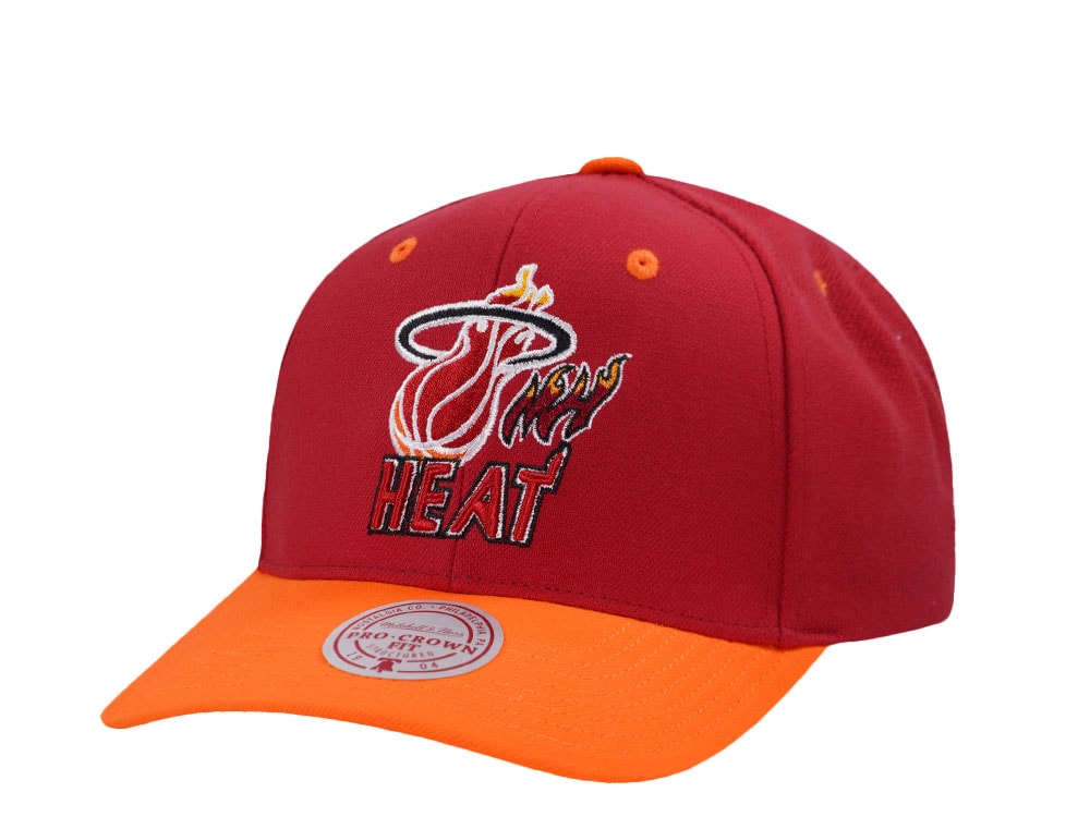 Mitchell & Ness Miami Heat Two Tone Pro Crown Fit Snapback Casquette