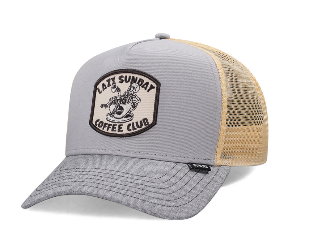 Djinns Lazy Sunday Coffee Club Gray Trucker Snapback Casquette