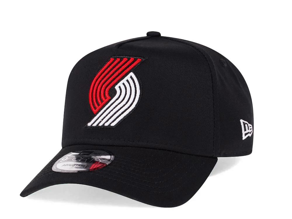 New Era Portland Trail Blazers Black 9Forty A Frame Snapback Casquette