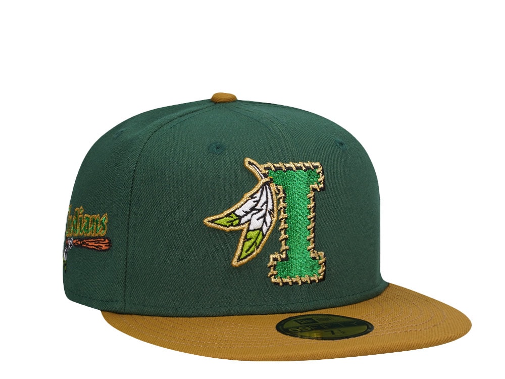 New Era Kinston Indians Green Metallic Prime Two Tone Edition 59Fifty Fitted Casquette