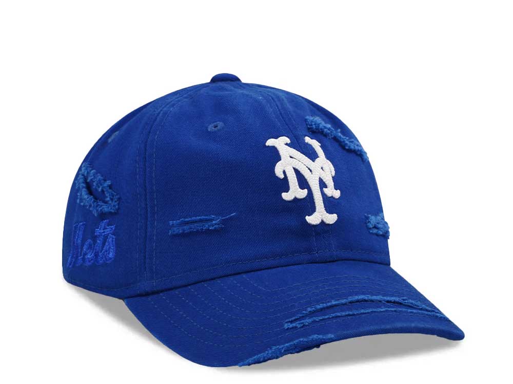 New Era New York Mets Light Royal Washed Distress 9Twenty Strapback Casquette