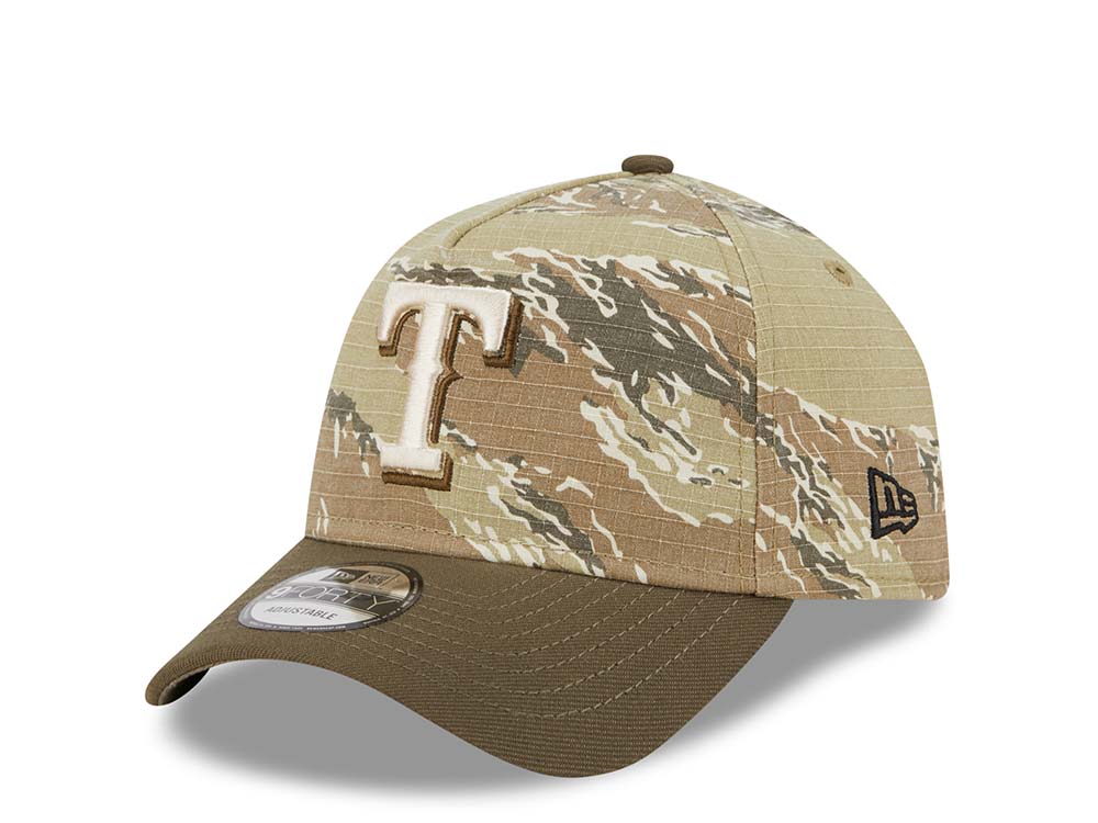 New Era Texas Rangers Tiger Camo Two Tone 9Forty A Frame Snapback Casquette