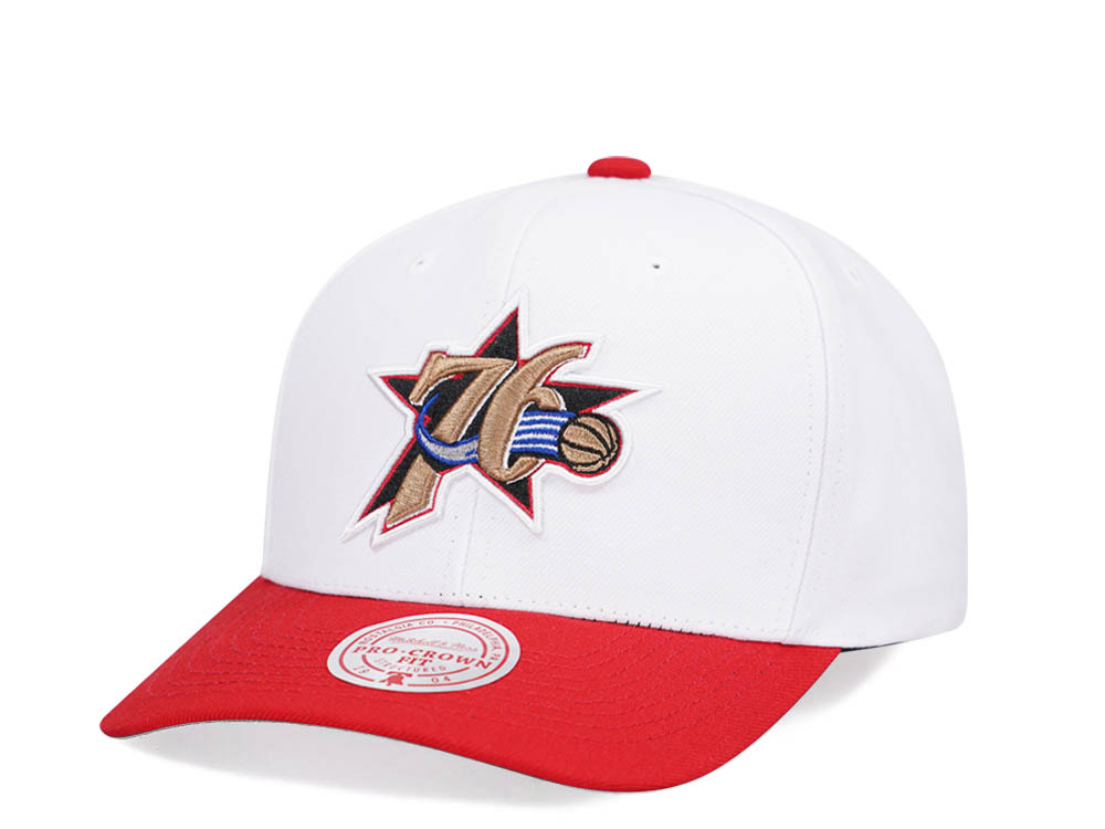 Mitchell & Ness Philadelphia 76ers Team Two Tone 2.0 Pro White Snapback Casquette