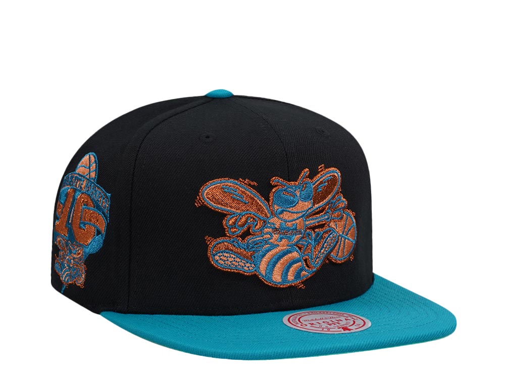 Mitchell & Ness Charlotte Hornets 10th Anniversary Make Cents Black Two Tone Hardwood Classic Snapback Casquette