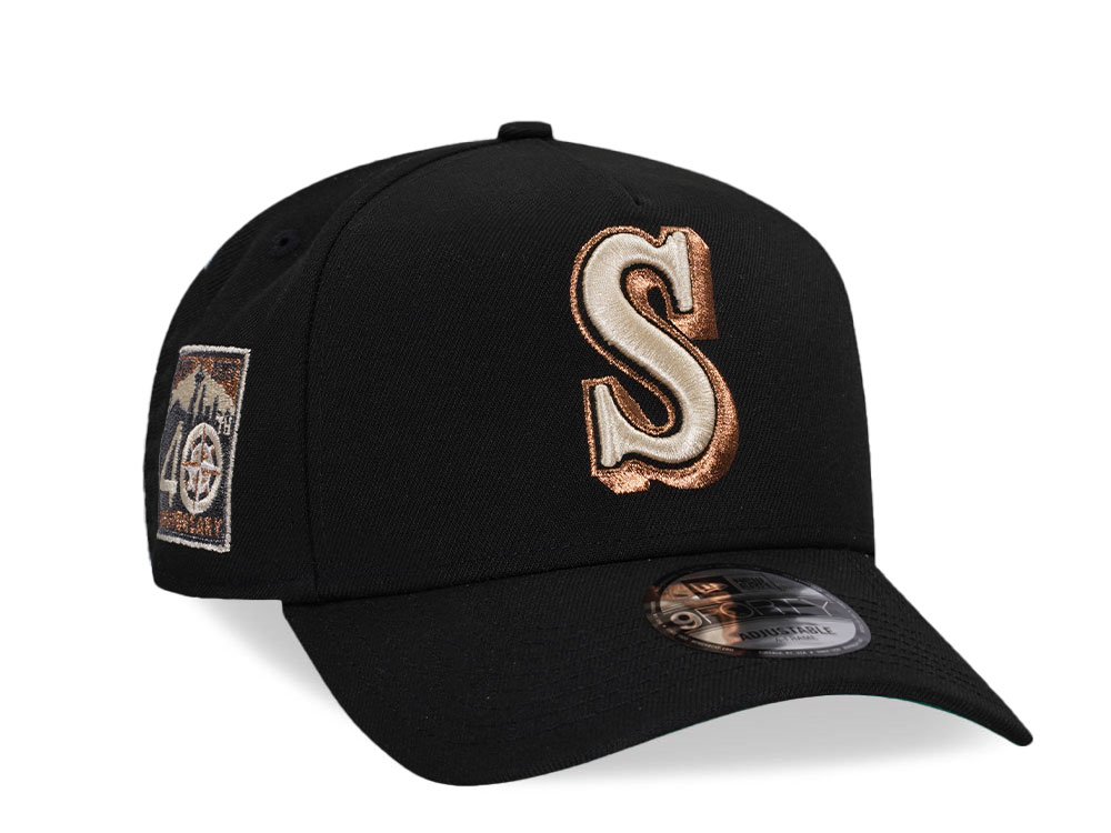 New Era Seattle Mariners 40th Anniversary Black Copper Edition 9Forty A Frame Snapback Casquette