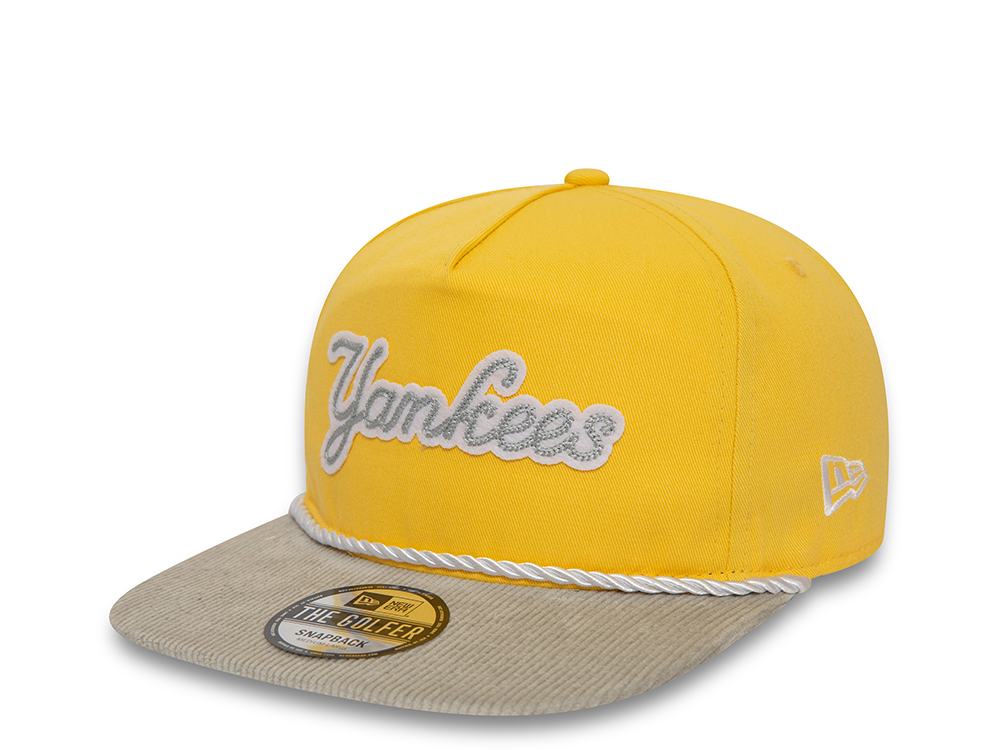 New Era New York Yankees Cord Visor Yellow Golfer Snapback Casquette