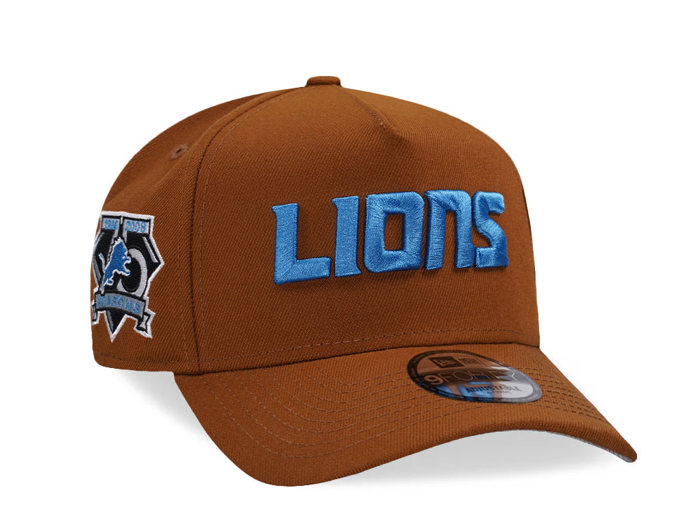 New Era Detroit Lions 75th Anniversary Bourbon Prime Edition 9Forty A Frame Snapback Casquette