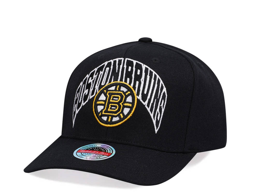 Mitchell & Ness Boston Bruins Letterman Type Hardwood Classic Red Flex Snapback Casquette