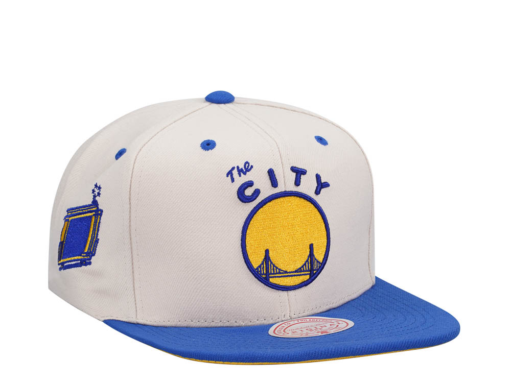 Mitchell & Ness Golden State Warriors Sail Off White Two Tone Snapback Casquette