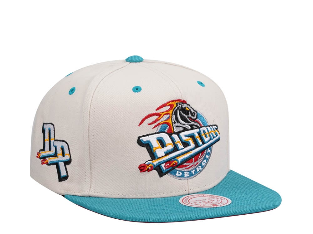 Mitchell & Ness Detroit Pistons Sail Off White Two Tone Snapback Casquette