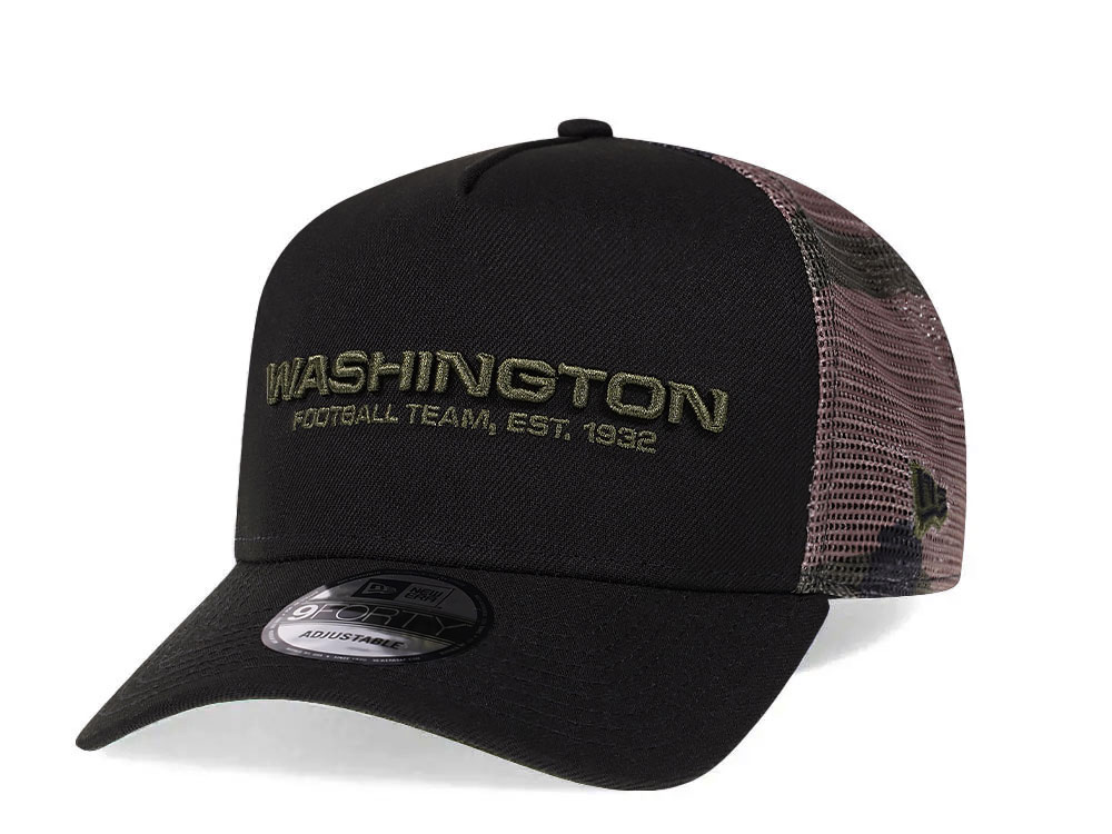 New Era Washington Commanders Camo 9Forty A Frame Trucker Snapback Casquette