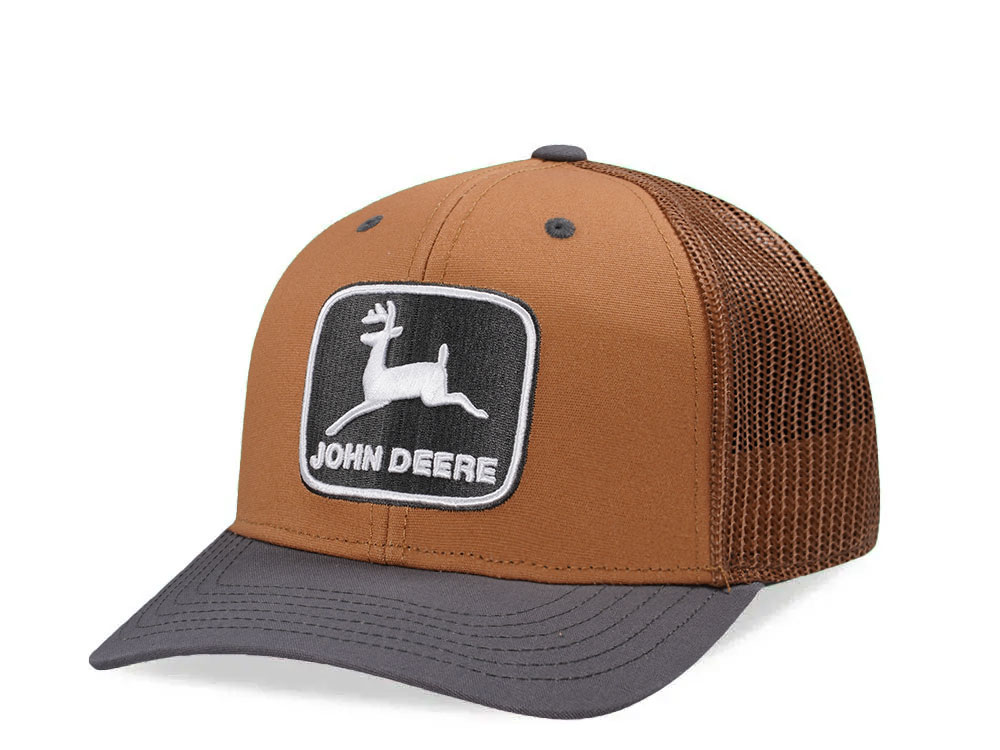 John Deere Mesh Coyote Brown Trucker Snapback Casquette