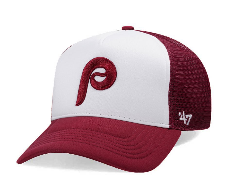 47Brand Philadelphia Phillies Cardinal Tri Tone Foam Offside Trucker Snapback Casquette