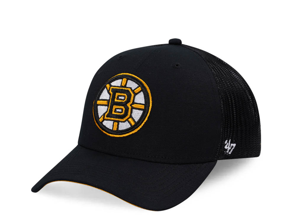 47Brand Boston Bruins Black Ballpark Trucker Snapback Casquette