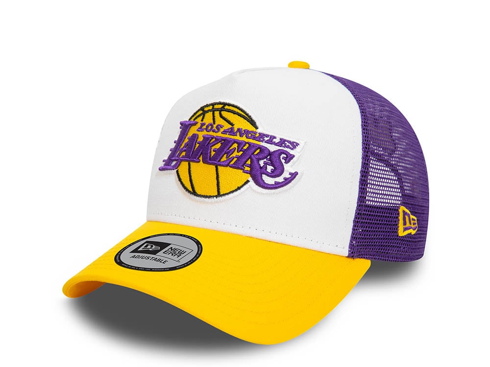 New Era Los Angeles Lakers White 9Forty Trucker A Frame Snapback Casquette