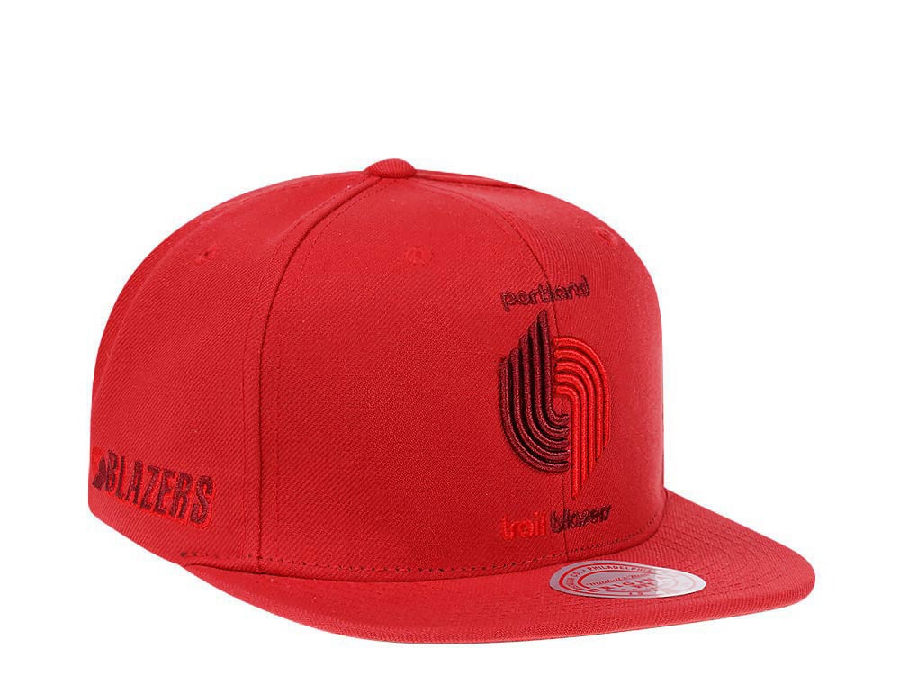 Mitchell & Ness Portland Trail Blazers Red Hardwood Classic Snapback Casquette