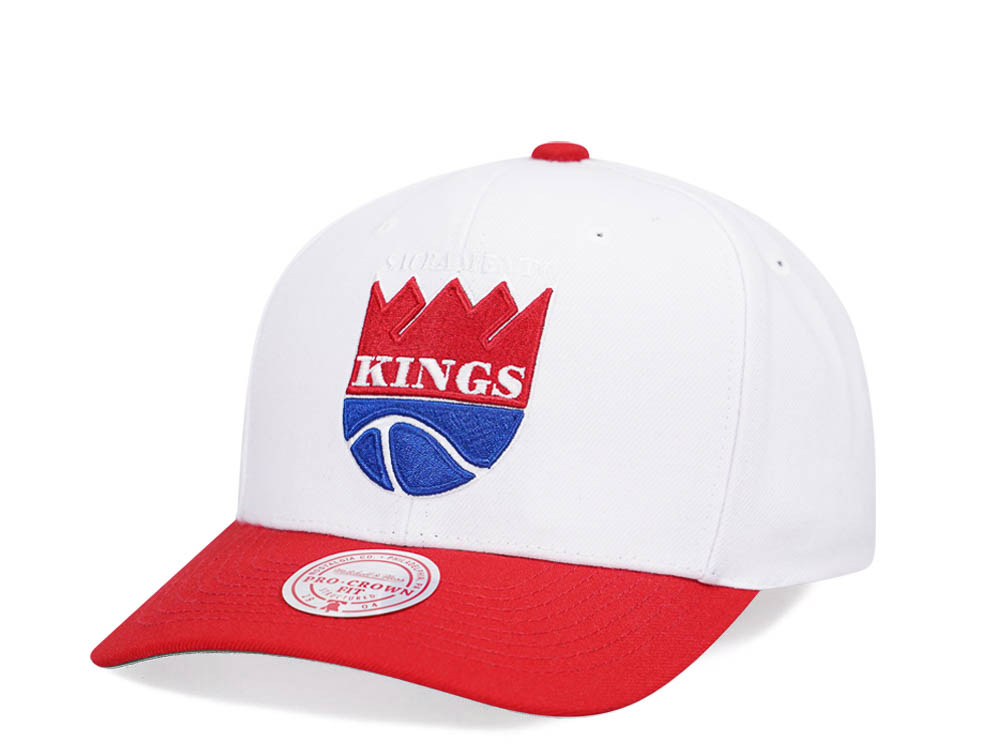 Mitchell & Ness Sacramento Kings Team Two Tone 2.0 Pro White Snapback Casquette