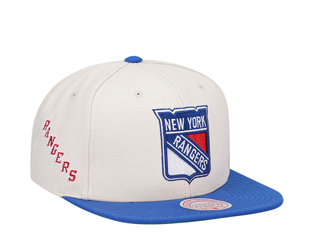 Mitchell & Ness New York Rangers Vintage Off-White Snapback Casquette