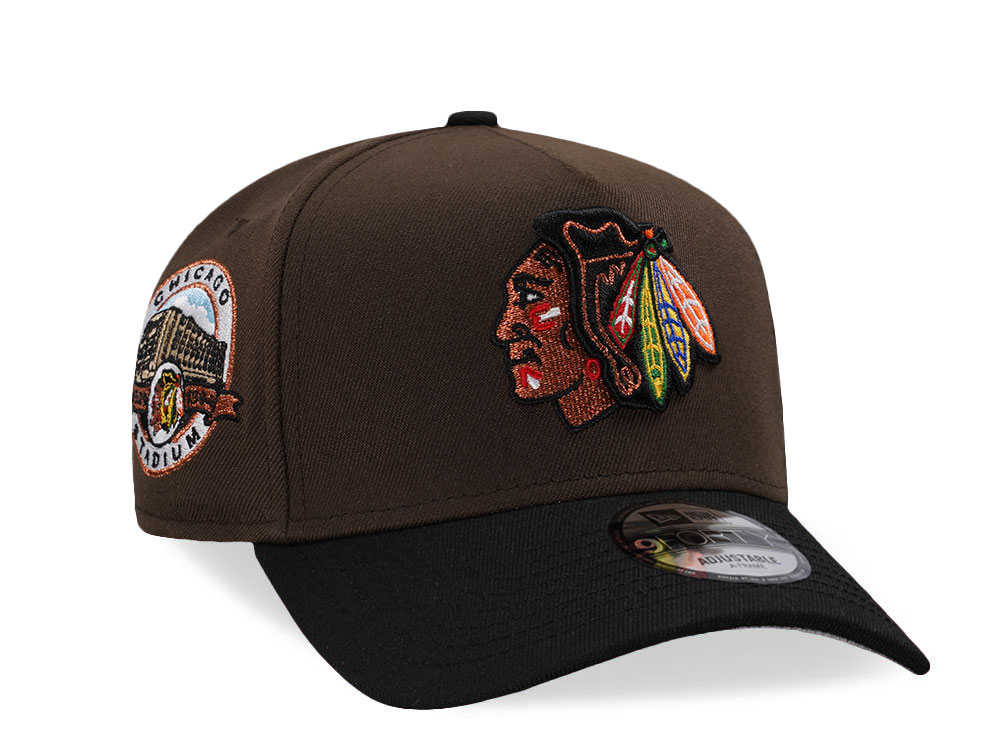 New Era Chicago Blackhawks Stadium Patch Walnut Two Tone Edition 9Forty A Frame Snapback Casquette