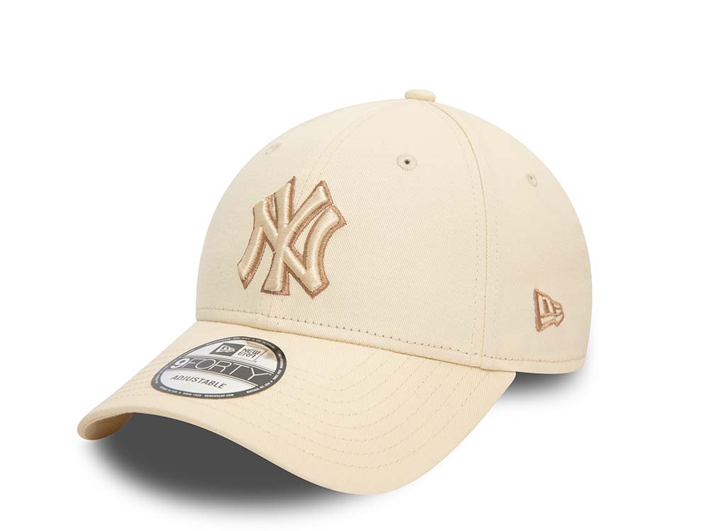 New Era New York Yankees Beige Outline 9Forty Strapback Casquette