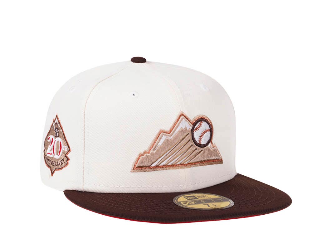 New Era Colorado Rockies 20th Anniversary Cream Red Two Tone Edition 59Fifty Fitted Casquette