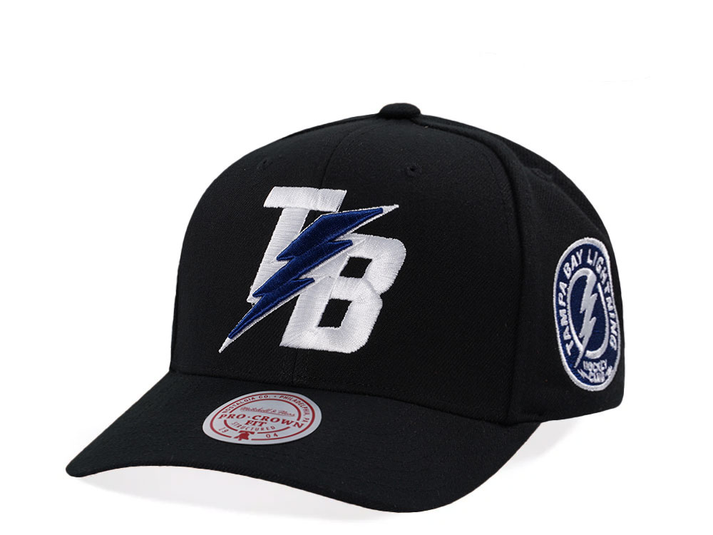 Mitchell & Ness Tampa Bay Lightning Pro Crown Fit Vintage Black Snapback Casquette