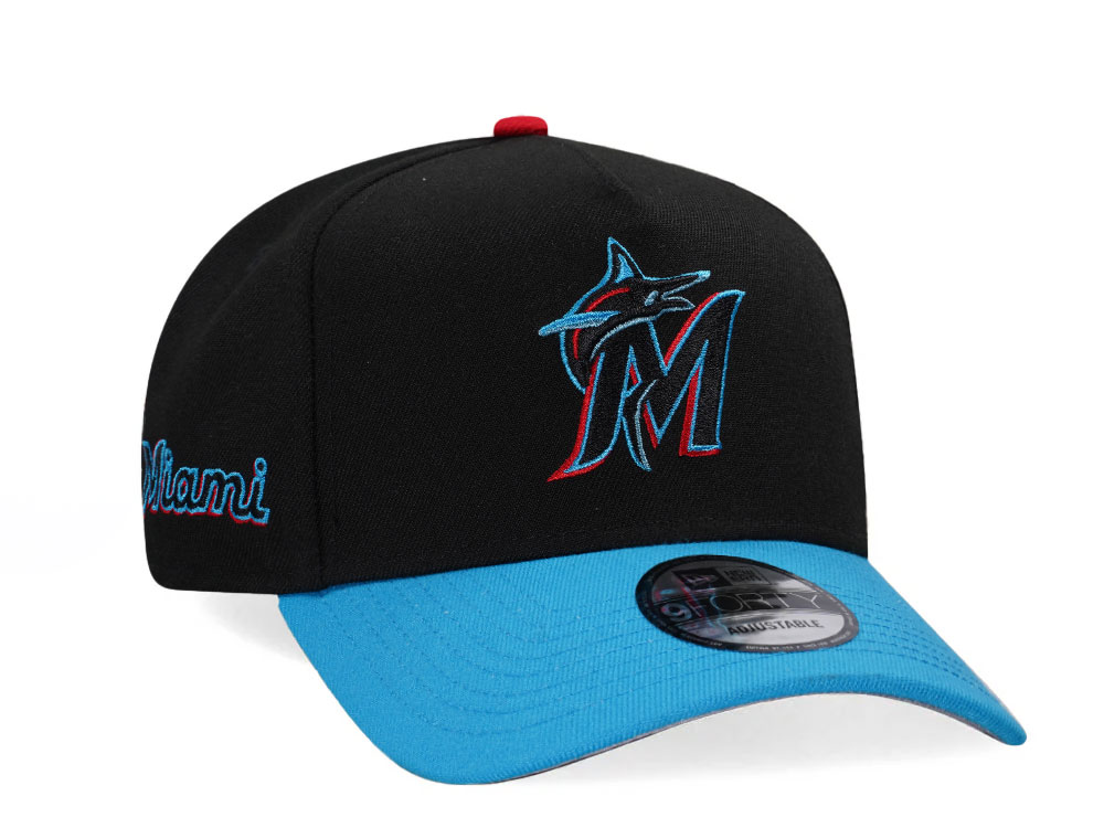 New Era Miami Marlins Black Two Tone Edition A Frame 9Forty Snapback Casquette