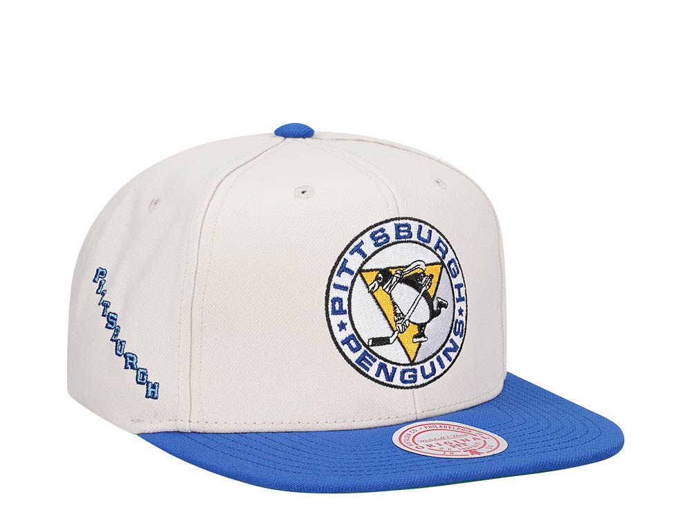 Mitchell & Ness Pittsburgh Penguins Vintage Off-White Snapback Casquette