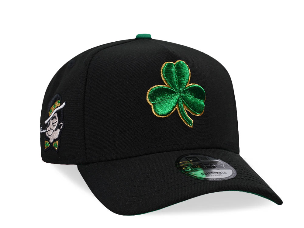 New Era Boston Celtics Black Throwback Edition 9Forty A Frame Snapback Casquette