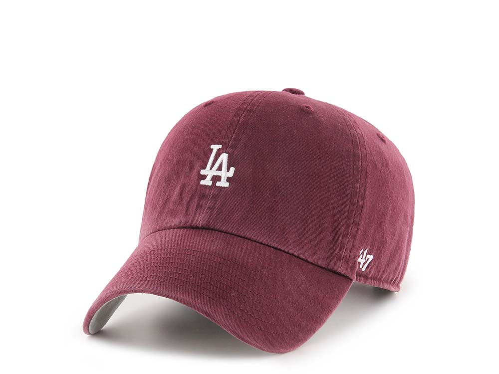 47Brand Los Angeles Dodgers Dark Maroon Base Runner Clean up Strapback Casquette