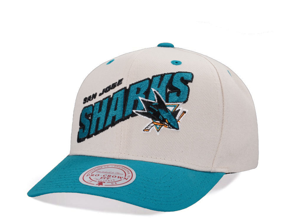 Mitchell & Ness San Jose Sharks Chrome Two Tone Pro Crown Fit Snapback Casquette