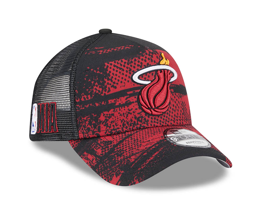 New Era Miami Heat NBA Tip Off 2024 Trucker 9Forty A Frame Snapback Casquette