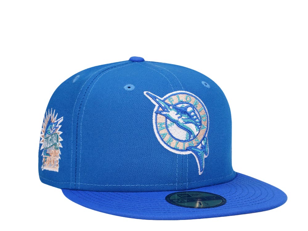 New Era Florida Marlins Inaugural Year 1993 Sneaky Blue Peach Two Tone Edition 59Fifty Fitted Casquette