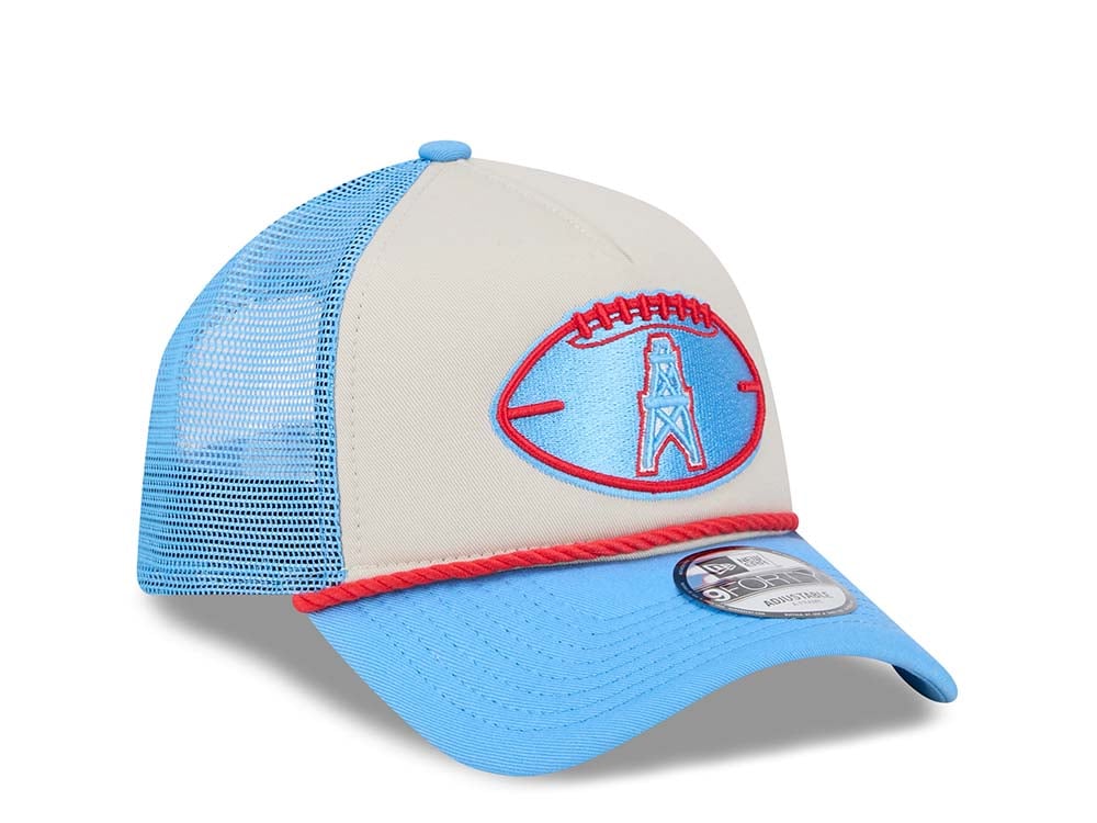 New Era Houston Oilers Sideline 2024 9Forty A Frame Trucker Snapback Casquette