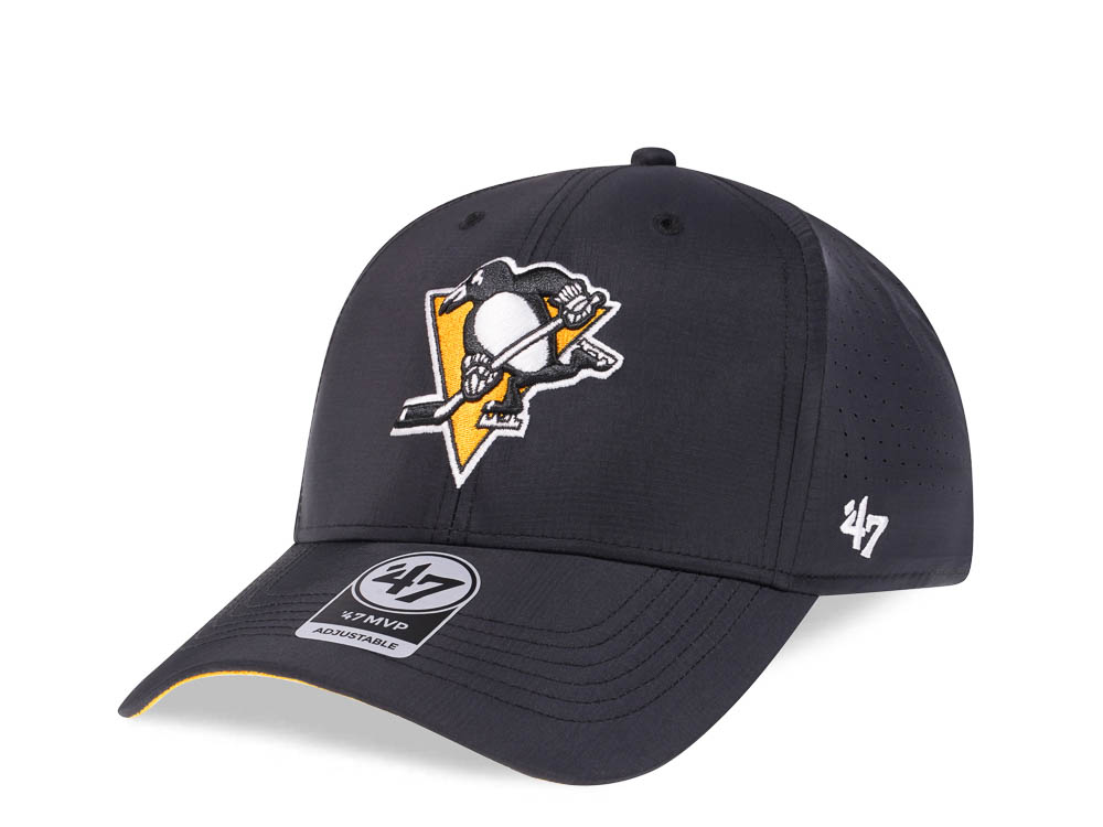 47Brand Pittsburgh Penguins Black Back Line Nylon Strapback Casquette